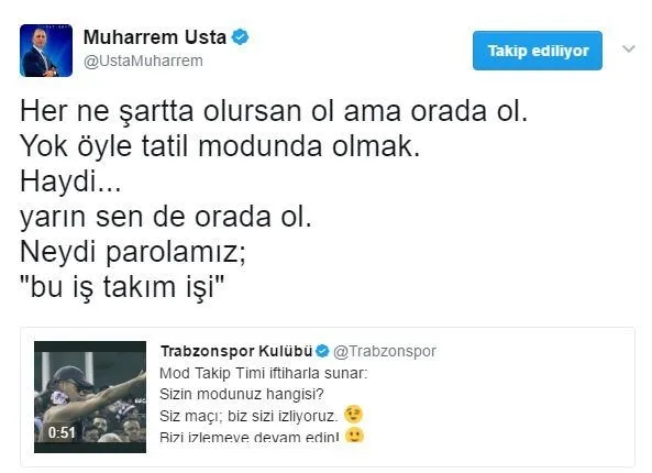 Muharrem Usta taraftarı Kayserispor maçına çağırdı - 1