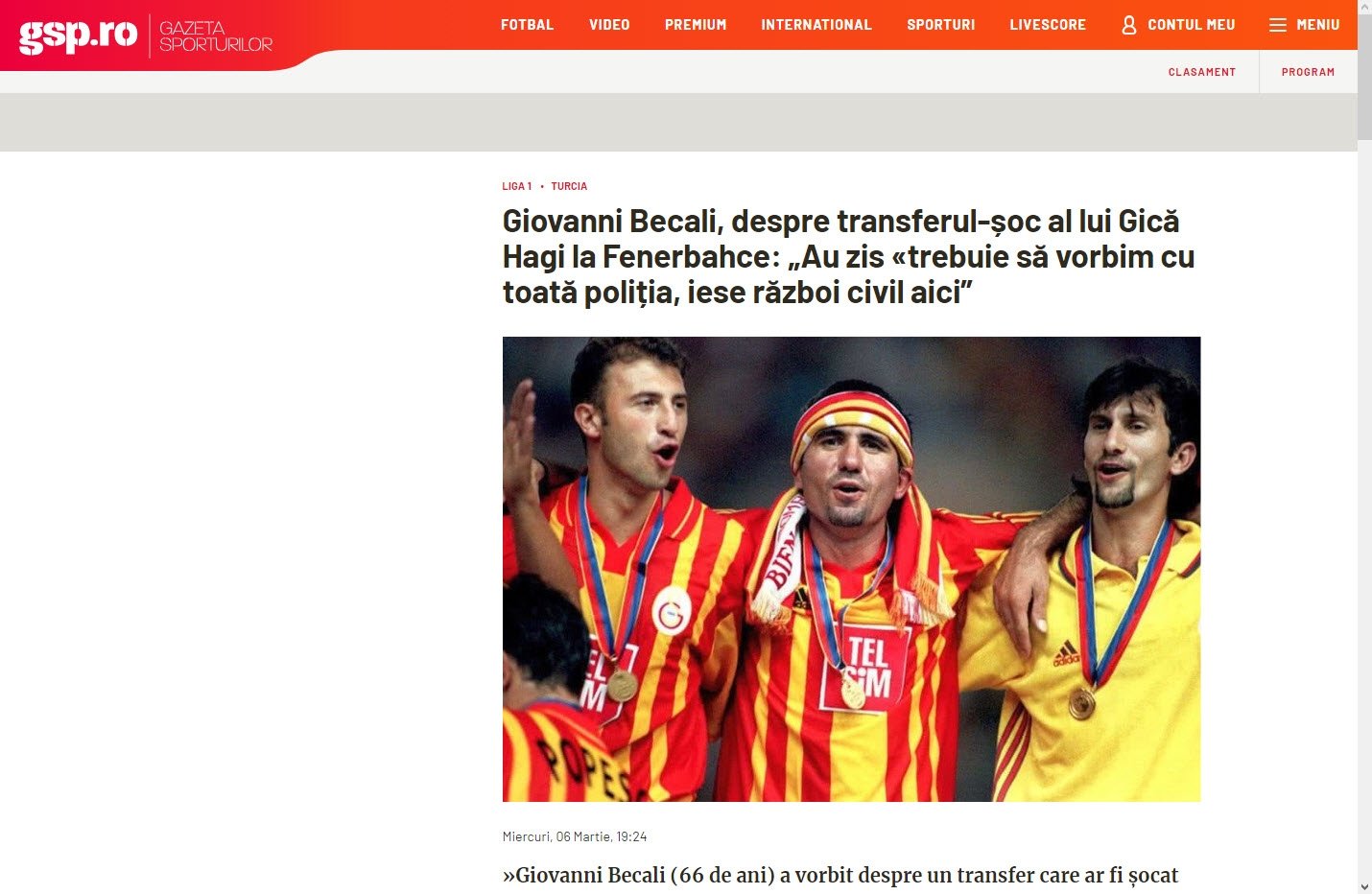 Gheorghe Hagi Fenerbahçe’ye önerilmiş!