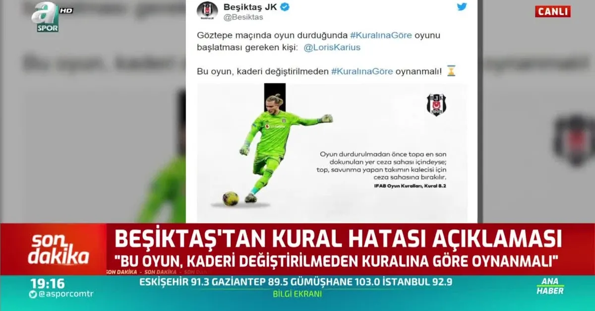 Beşiktaş'tan kural hatası açıklaması