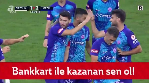 GOL | Giresunspor 1-2 52 Orduspor FK