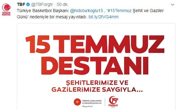 Spor camiasından 15 Temmuz mesajları