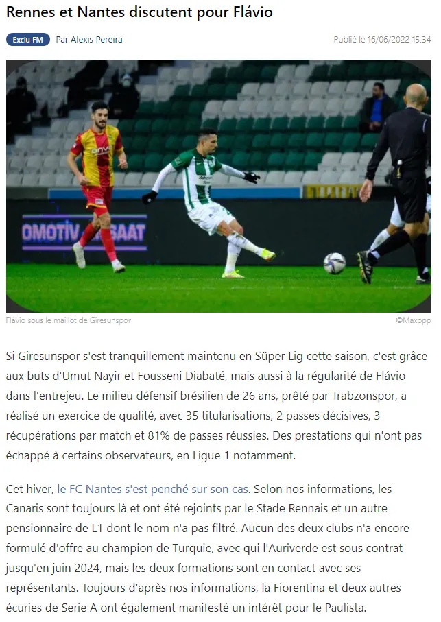 TRABZONSPOR TRANSFER HABERLERİ: Flavio'ya Nantes ve Rennes talip oldu! - 1