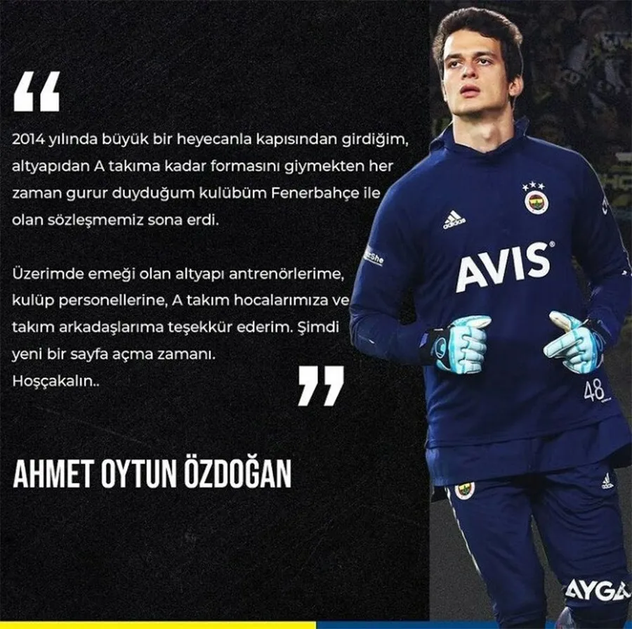 Son dakika spor haberleri: Fenerbahçe'de Oytun Özdoğan takıma veda etti - 1