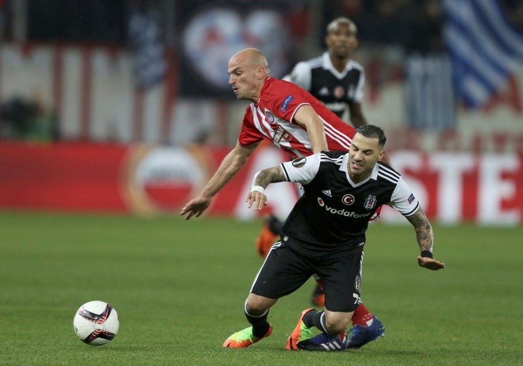 Olympiakos - Beşiktaş maçından kareler