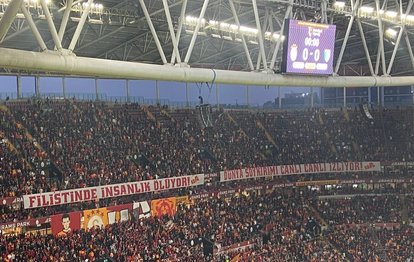Galatasaray’dan Filistin’e destek pankartı!