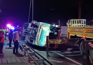 3. Lig ekibinin otobüsü devrildi!