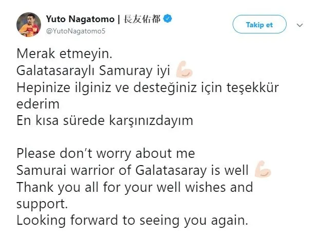 Yuto Nagatomo'dan Galatasaraylı taraftarlara mesaj - 1
