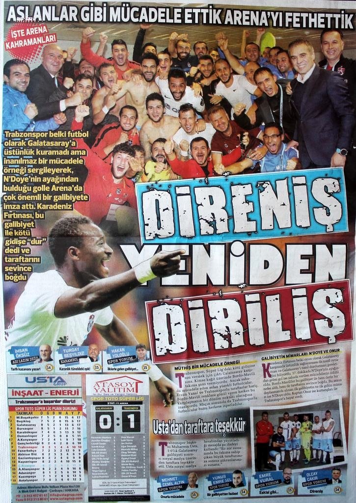 Trabzonspor’un Galatasaray galibiyeti yerel basında
