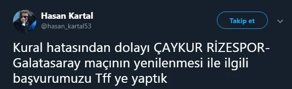 Çaykur Rizespor Galatasaray maçının tekrarı için TFF'ye başvurdu - 1