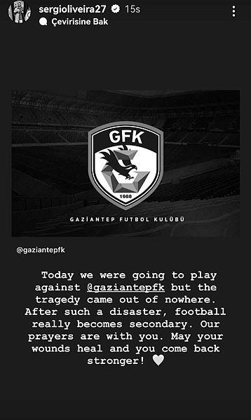 Galatasaray'da Sergio Oliveira'dan Gaziantep FK'ya mesaj! "Dualarımız sizinle" - 1