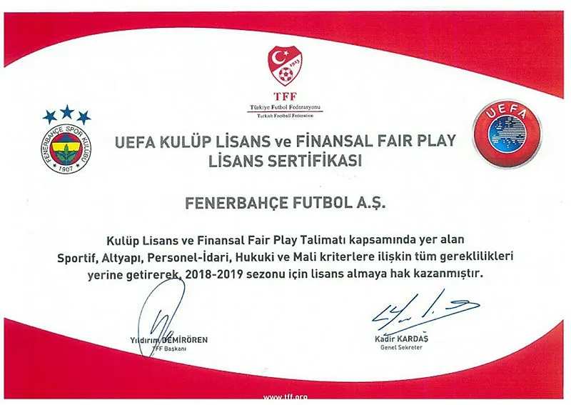 Fenerbahçe, UEFA Lisansı aldı - 1