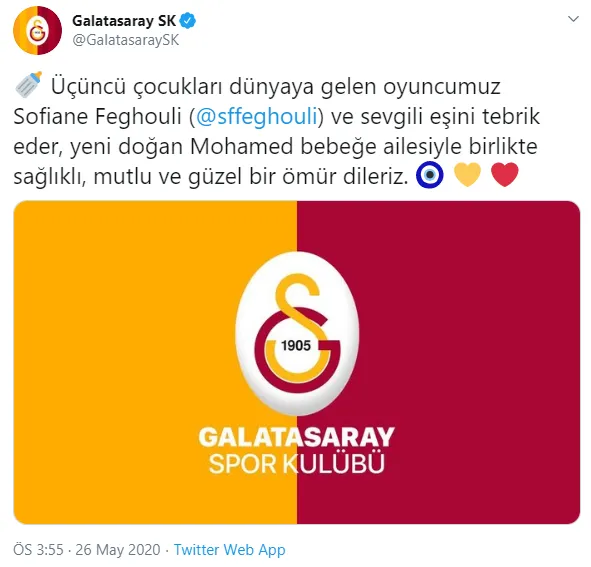 Galatasaray'ın yıldızı Sofiane Feghouli üçüncü kez babalık sevinci yaşadı - 1