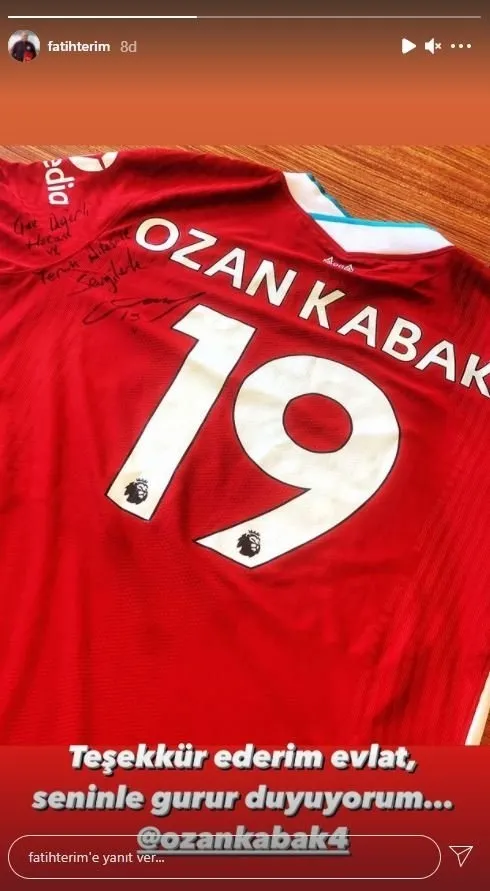 Son dakika spor haberi: Fatih Terim'den Ozan Kabak paylaşımı! ''Seninle gurur duyuyorum'' - 1