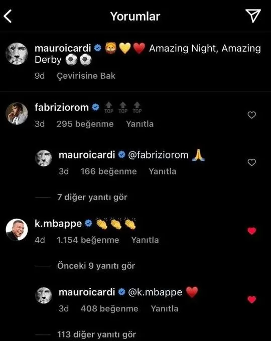 Galatasaray'ın yıldızı Mauro Icardi'den Beşiktaş derbisi paylaşımı! Kylian Mbappe... - 1