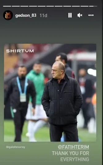 GALATASARAY HABERLERİ - Gedson Fernandes'ten Fatih Terim paylaşımı! "Her şey için teşekkürler" - 1