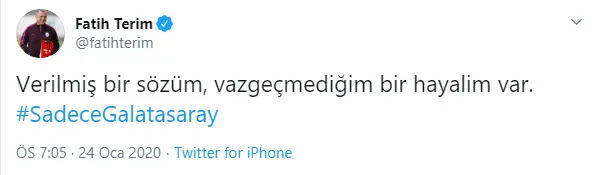 Fatih Terim'den sosyal medya paylaşımı! "Vazgeçmediğim bir hayalim var" - 1