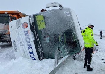 3. Lig ekibinin otobüsü devrildi! Korkutan kaza