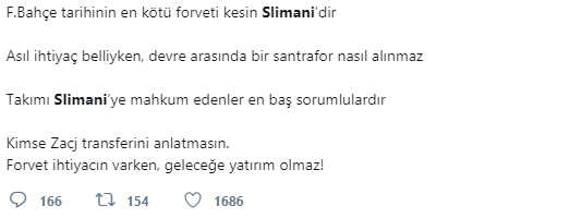 Fenerbahçeli taraftarlardan Comolli’ye Slimani tepkisi!