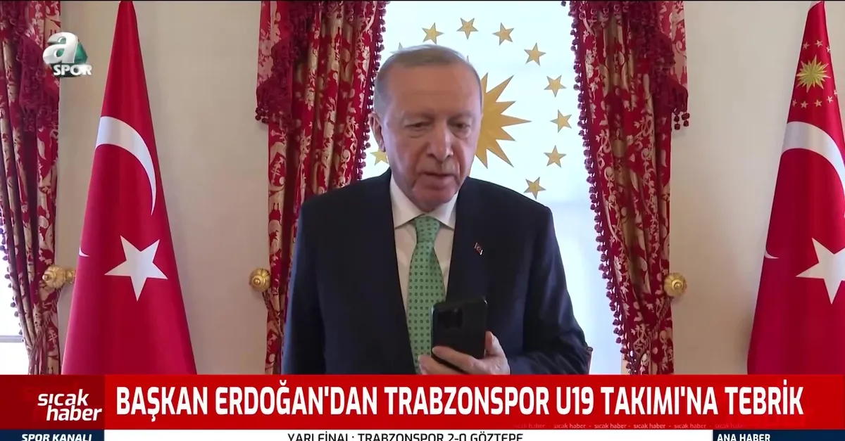 Başkan Erdoğan'dan Trabzonspor U19 takımına tebrik