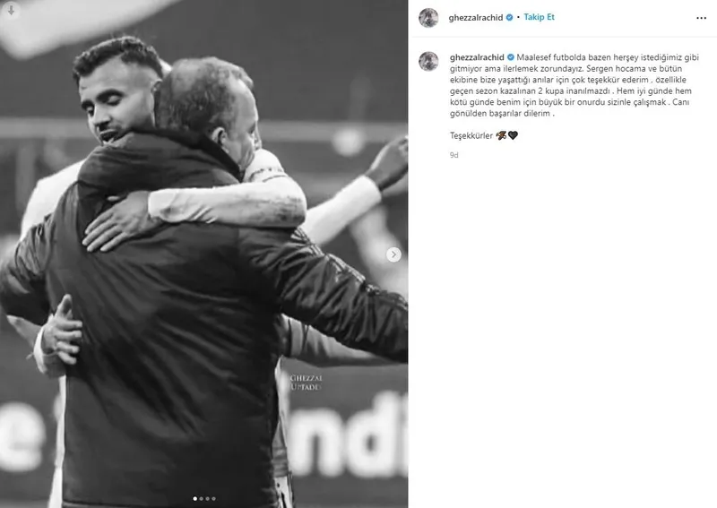 BEŞİKTAŞ HABERLERİ: Rachid Ghezzal'dan Sergen Yalçın'a veda mesajı! - 1