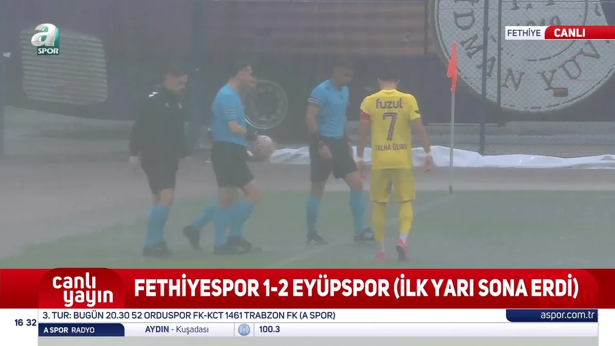 Fethiyespor-Eyüpspor maçına yağış engeli