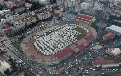Kahramanmaraş 12 Şubat Stadyumu çadır kent oldu!