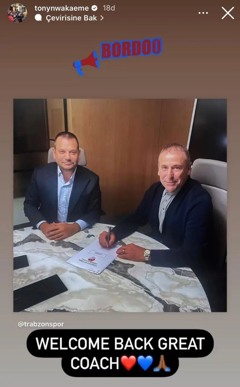 Nwakaeme'den Abdullah Avcı paylaşımı - 1