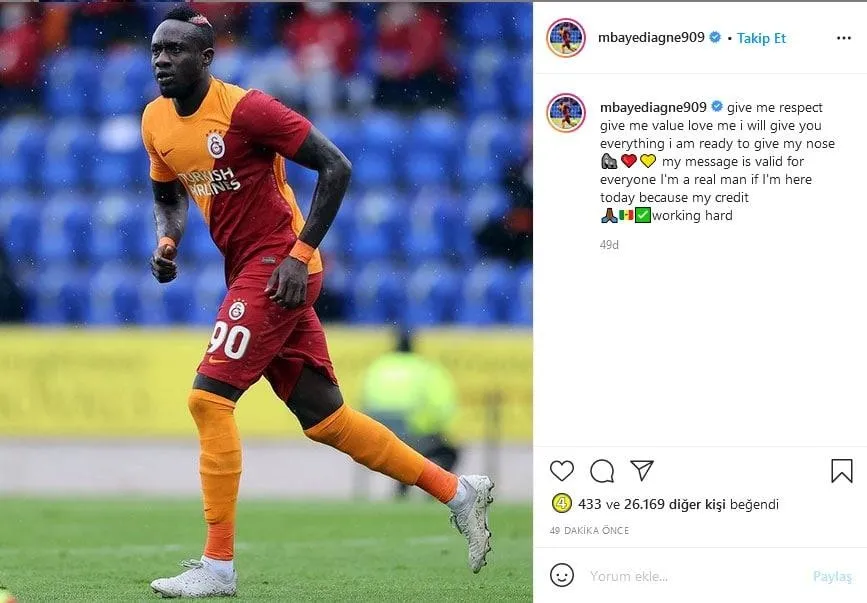 Son dakika Galatasaray haberleri: Mbaye Diagne'den dikkat çeken paylaşım - 1