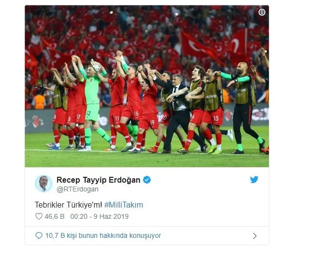 Başkan Erdoğan'dan A Milli Takım'a tebrik - 1
