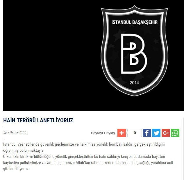 Futbol dünyasından teröre lanet!
