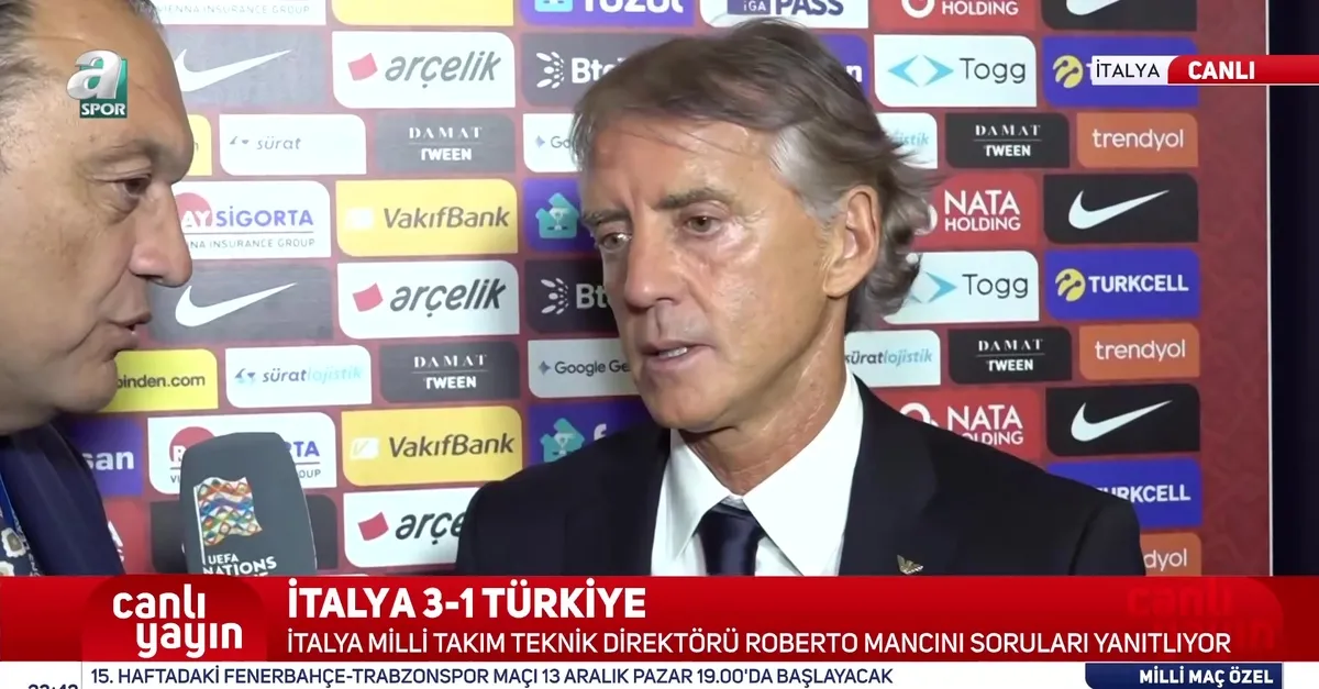 Roberto Mancini: Türkiye iyi mücadele etti