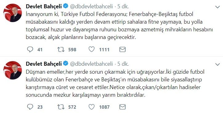 Devlet Bahceli Den Derbi Yorumu Aspor