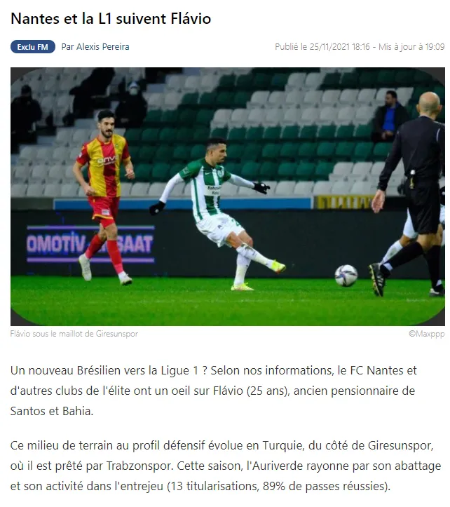 TRABZONSPOR TRANSFER HABERLERİ: Fırtına'nın kiralık olarak gönderdiği Flavio'ya Nantes talip oldu! - 1