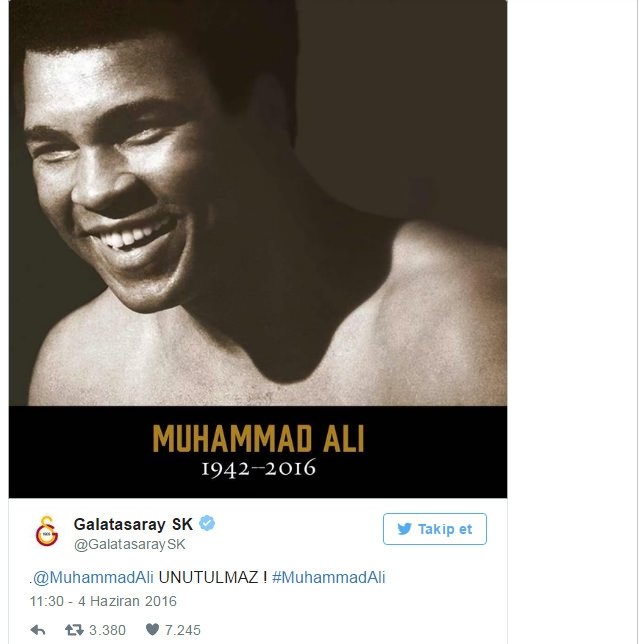 Ünlü isimlerden Muhammed Ali paylaşımları!