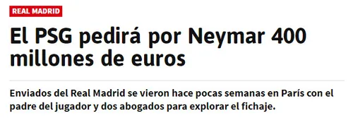 R. Madrid'in Neymar çılgınlığı: 400 milyon €! - 1