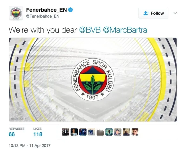Fenerbahçe'den Dortmund'a destek! - 1