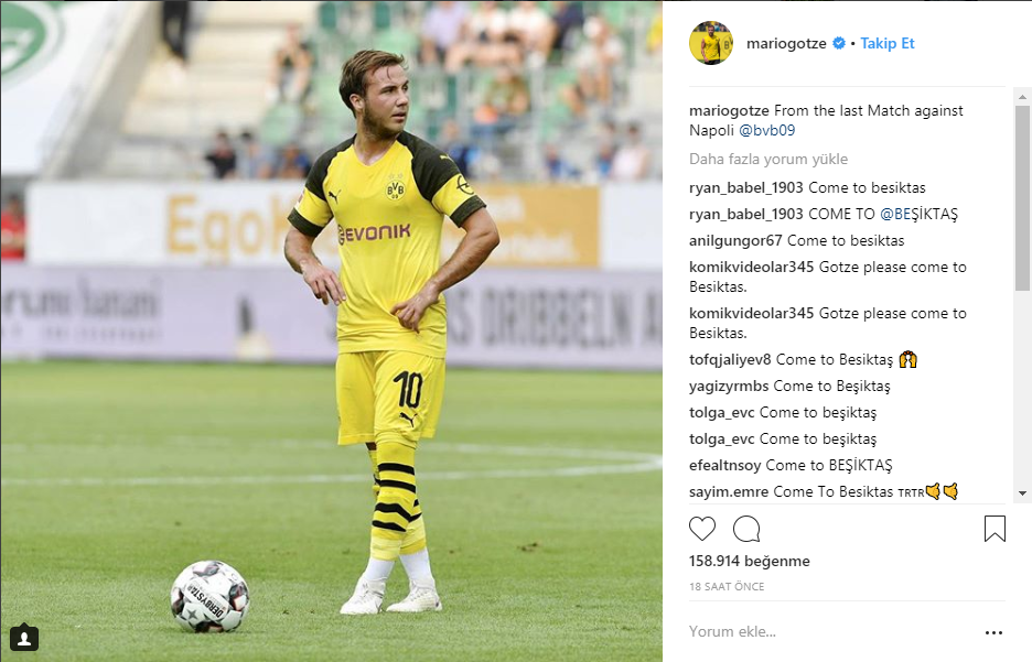 Beşiktaş’ta Mario Götze çılgınlığı!