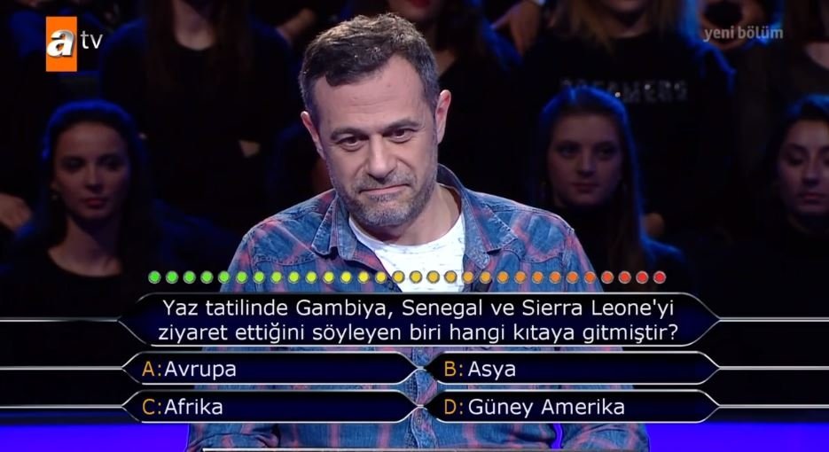 Kim Milyoner Olmak İster 788. son bölüm soru ve cevapları 26 Kasım 2018