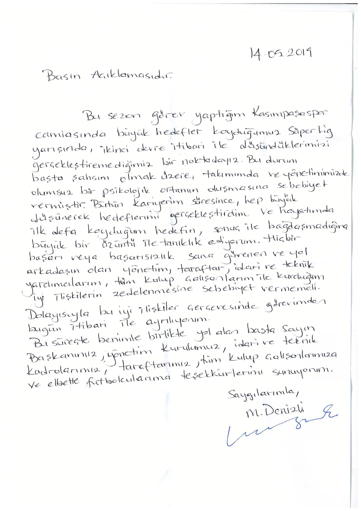 Kasımpaşa'da Mustafa Denizli görevinden istifa etti! - 1
