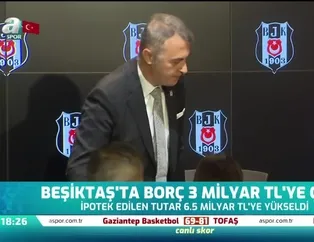 Beşiktaş'ta borç 3 milyar TL'ye çıktı