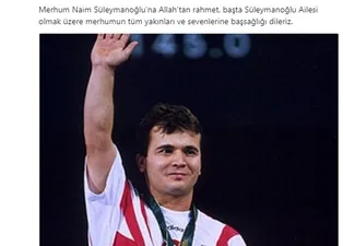 Spor camiasından Naim Süleymanoğlu'na başsağlığı