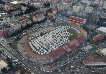 Stadyum çadır kente dönüştürüldü!