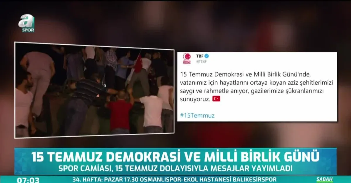 Spor camiasından 15 Temmuz paylaşımları
