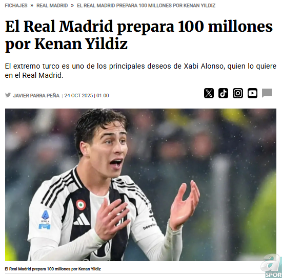 Real Madrid’den Kenan Yıldız’a 100 milyon euroluk teklif!