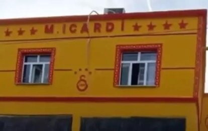 Bir Galatasaray taraftarı evinin dış cephesine Mauro Icardi yazdırdı!