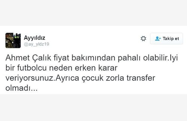 Galatasaray taraftarından Ahmet Çalık tepkisi