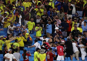 Copa Amerika'da futbolcular ve taraftarlar birbirine girdi!