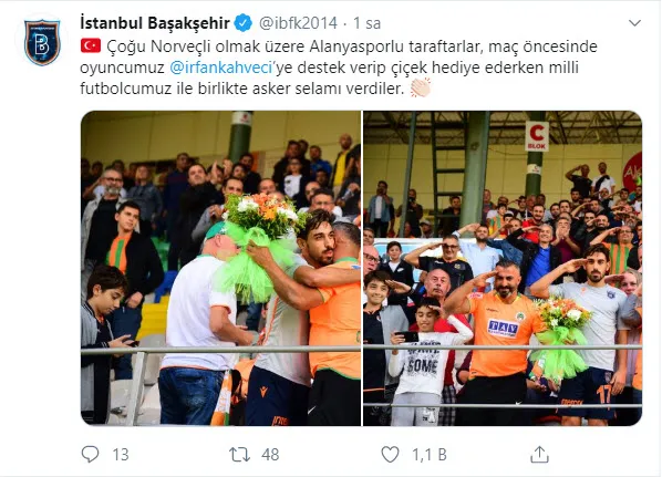 İrfan Can Kahveci Alanyaspor taraftarıyla birlikte asker selamı verdi - 2