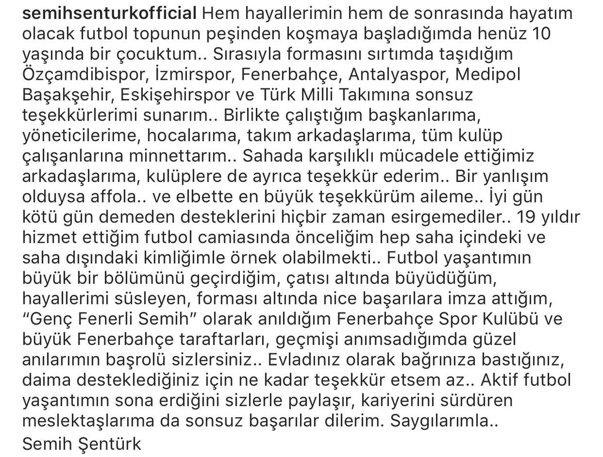 Semih Şentürk'ten veda paylaşımı! - 1