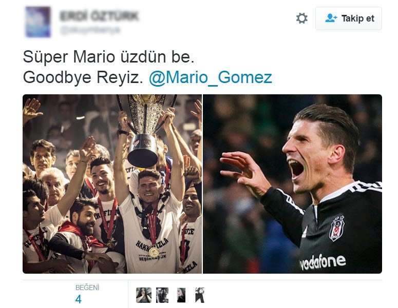 Mario Gomez’in ayrılışı sosyal medyayı salladı